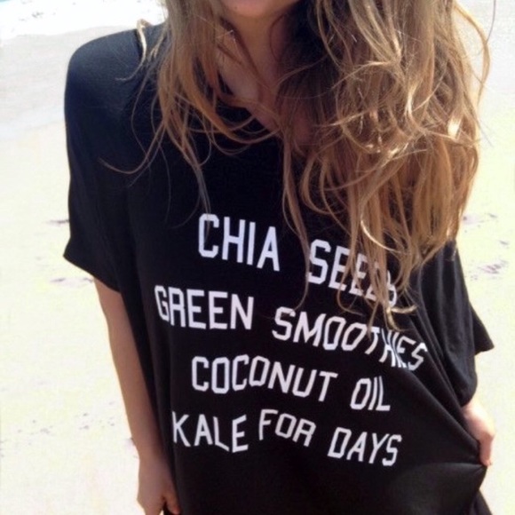 Health Nut Green Smoothies Kale for Days Oversized Cover Up Top - Picture 4 of 4